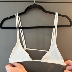 Minimale Animale White Triangle Micro Bikini Top – Size S